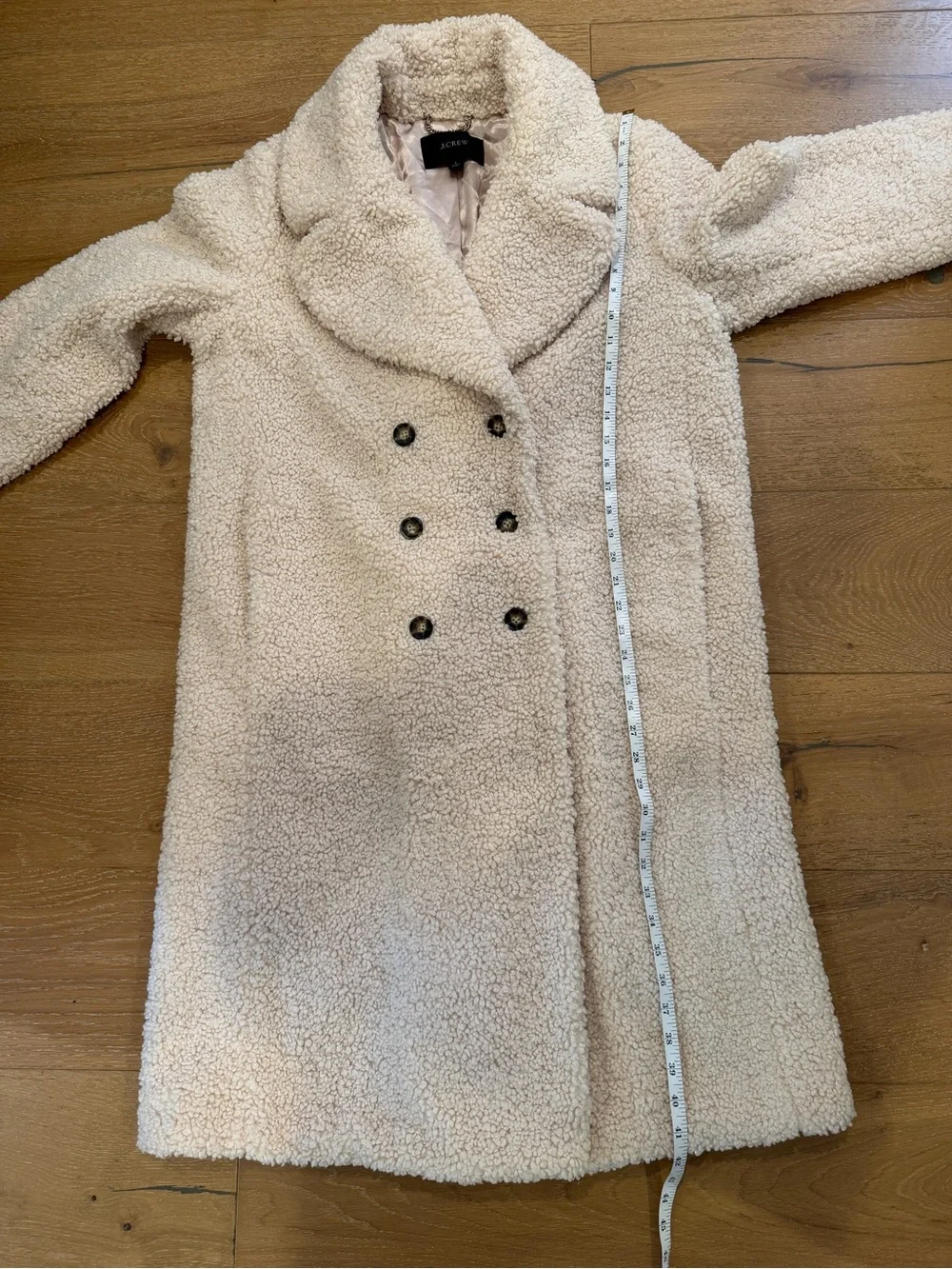 J. Crew Double-Breasted Teddy Sherpa Topcoat - size Large